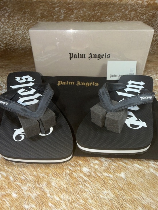 NIB Authentic Men’s Palm Angels Black Logo Flip Flops Sz 40 / US Men’s sz 8 main image 8